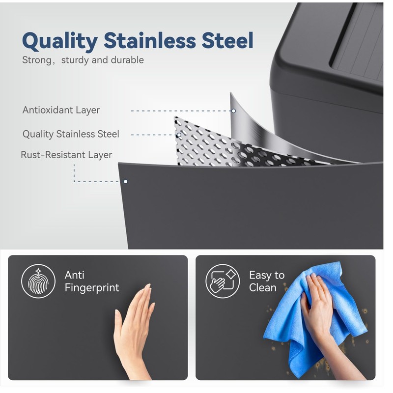 ELLO&ALLO Garbage Can Motion Sensor Trash Can 13 Gallon for