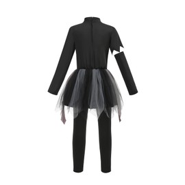 yolsun Girl Glow In The Dark Skeleton Costume,Girl's Skeleton Dress(Black,6-8Years)