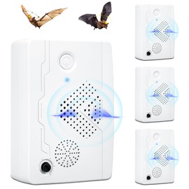 2025 Upgraded Bat Repellent System, Ultrasonic Bat Repeller to Keep Bat Away for Attic Porch House, Bat Deterrent, Friendly to Human & Pet (4Pack)