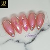 Peach Glass Handmade Nail Tips - Short Almond / 피치유리