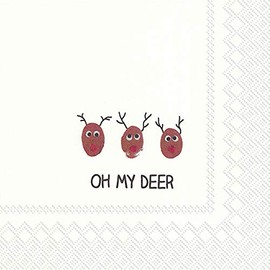 Boston International IHR Cocktail Napkins 3 Ply 5" x 5" Oh My Deer
