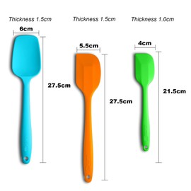 Juego de 3 espátulas de silicona, mango ergonómico, espátulas resistentes al calor, espátulas de goma antiadherentes con núcleo de acero inoxidable