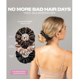 Colorado Home Co SUNDAYSILKS™ Lujosas gomas para el pelo de seda morera para mujeres y niñas | Gomas antideslizantes y sedosas para cabello natural, r