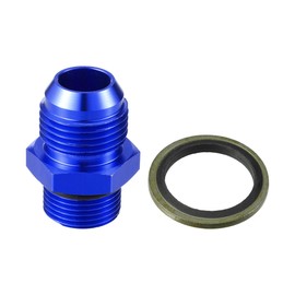 Hihaha Fuel Fitting with Washer/Inner Fuel Line Male Flare Adapter for Car/Durable Aluminum Alloy Metric M20x1.5 to 10AN Male Flare Adapter / 1 Set Blue