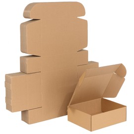Qilery 100 Pcs Shipping Boxes Cardboard Gift Corrugated Cardboard Boxes Mailer Packaging for Mailing Small Business Present (12 x 9 x 4 Inches)