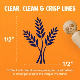 Wheat Stems Bread Baking Rubber Stamp for Stamping Crafting Planners - 1/2 Inch Mini