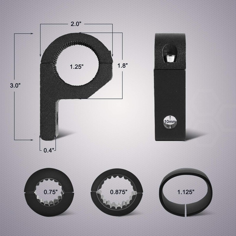 Off-Road Mounting Brackets LED Light Horizontal Bar Tube Clamp Fit