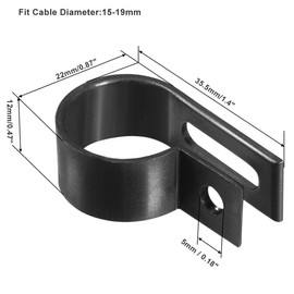 TA-VIGOR 20Pcs Nylon R-Type Cable Clamp Clips, 15-19mm Plastic Cable Clamp Assortment Kit Fastener, Plastic Wire Clamp Clips for Electrical Cable Wire Conduit Cable Management, Black R19