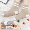 Fuzzy Socks with Grips for Women, 5 Pairs Soft Fluffy