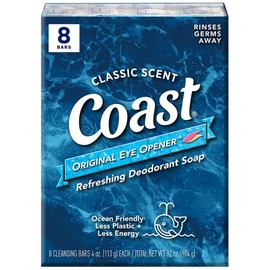 Coast 2x Coast Classic Scent Refreshing Deodorant Soap 8-4 oz Bars - 16 Bars