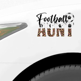 Football Aunt Sticker, Leopard Print Football Vinly Decal for Cars Laptops, Windows, Walls, Fridge, Toilet and More - Sport Theme Stickers 15in
