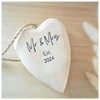 Mr & Mrs Est 2024 Solid Wood Tree Xmas Decoration.