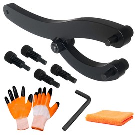 ADLMPW Heavy Spanner Wrench, Adjustable Gland Nut Wrench, Equipped with 1/4", 5/16", and 3/8" Pins, Gloves and Towels, Forged from Hardness Manganese Steel, for Removing Hydraulic Cylinders