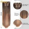 QUEENTAS Long Straight Clip in Hair Extensions for Women Highlight