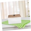 Zerodeko Wooden Cotton Swab Container with Lid Partition Cosmetic Pad