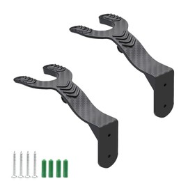 LERANXIN Pack of 2 Motorcycle Helmet Mount, Black Helmet Mount Wall with Hooks, Motorcycle Helmet Mount, Screws and Expansion Tube, for Hanging Helmets, Clothes, Keys