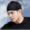Men's Sports Running Headband & Hair Tie Scarf LD530 Black 2ea