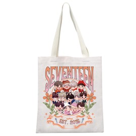 MYSOMY K-pop SVT Member Group Tote Bag Carat Fans Merchandise K-pop Lover Shoulder Bag K-pop Music Lover Gift (SVT TB3)
