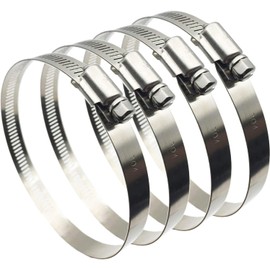 70-90mm Heavy Duty Hose Clamps 5PCS, MISPIRE Adjustable Worm Gear Drive Hose Clamps, Stainless Steel 304 German Style Pipe Clamps for Fuel Injection Line, Automotive, Radiator, Garden,Plumbing