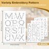 DOODLREAM 60Pcs A-Z Alphabet and Number Galaxy Embroidery Pattern Stabilizer,
