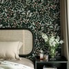 Ismoon Floral Peel and Stick Wallpaper Black Contact Paper Leaf
