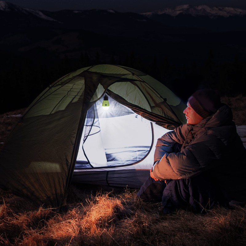 EverBrite Rechargeable Camping Light, 3 Modes with Clip Hook, Green