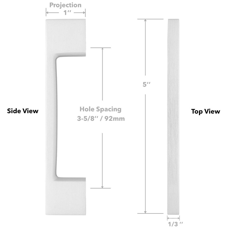 CAULDHAM 10 Pack Solid Kitchen Cabinet Pulls Handles (3-5/8" Hole