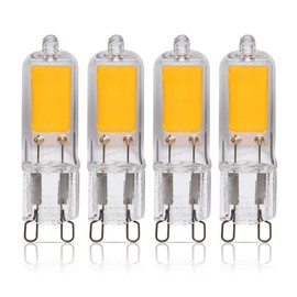 Simba Lighting G9 LED COB Light Bulb (4 Pack) 2W T4 20W to 25W Halogen Replacement for Pendants, Ceiling Lights, Desk Lamp, Wall Sconce, 120V JCD Bi-Pin Base Non-Dimmable, 2700K Warm White
