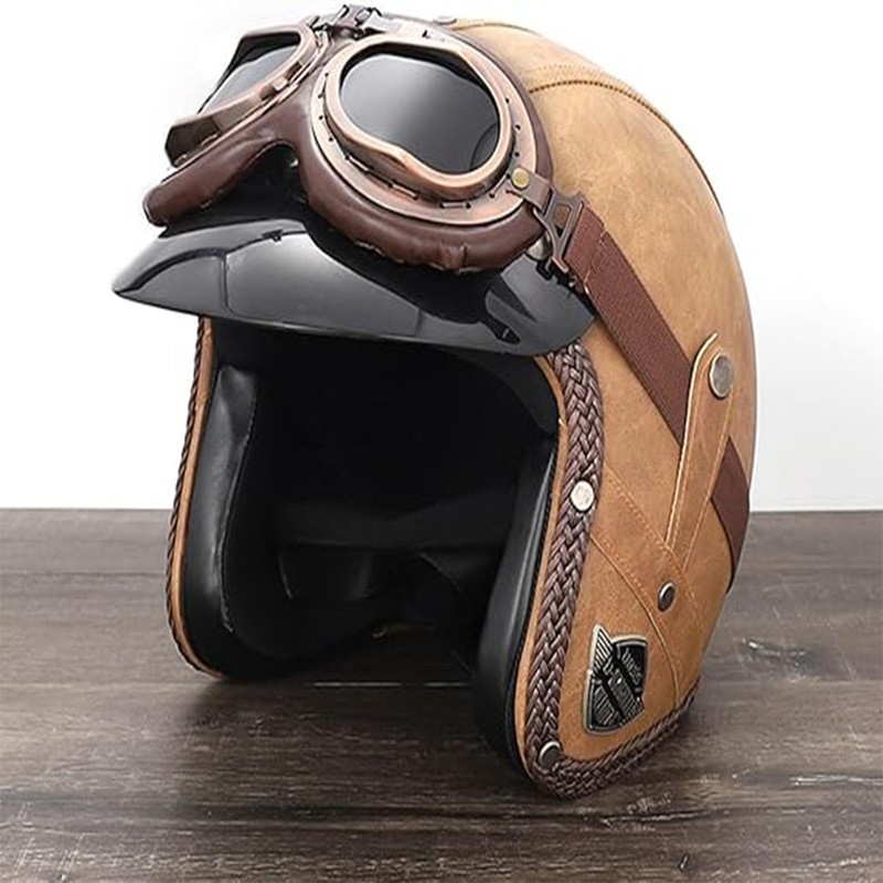 fufupaw Motorcycle Goggles Retro Motorcycle Goggles Windproof Aviator Goggles Windproof