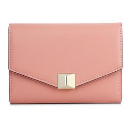 FFpaw Small Wallet for Women Card Holder PU Leather RFID Blocking Tri-folded Envelope Wallets Zipper Coin Purse