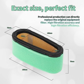 AWSZH 2 Pack 496894 493909 Air Filter Replace for BS 496894S with 272403S 272403 Pre Filter Fits Craftsman John Deree 12.5-17HP 5053K Lawn Mower