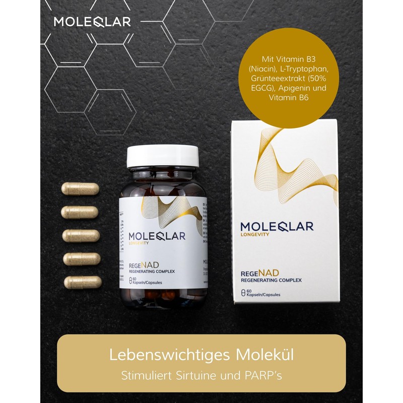 MoleQlar NAD Booster 60 Capsules - Dietary Supplement with Nicotinamide