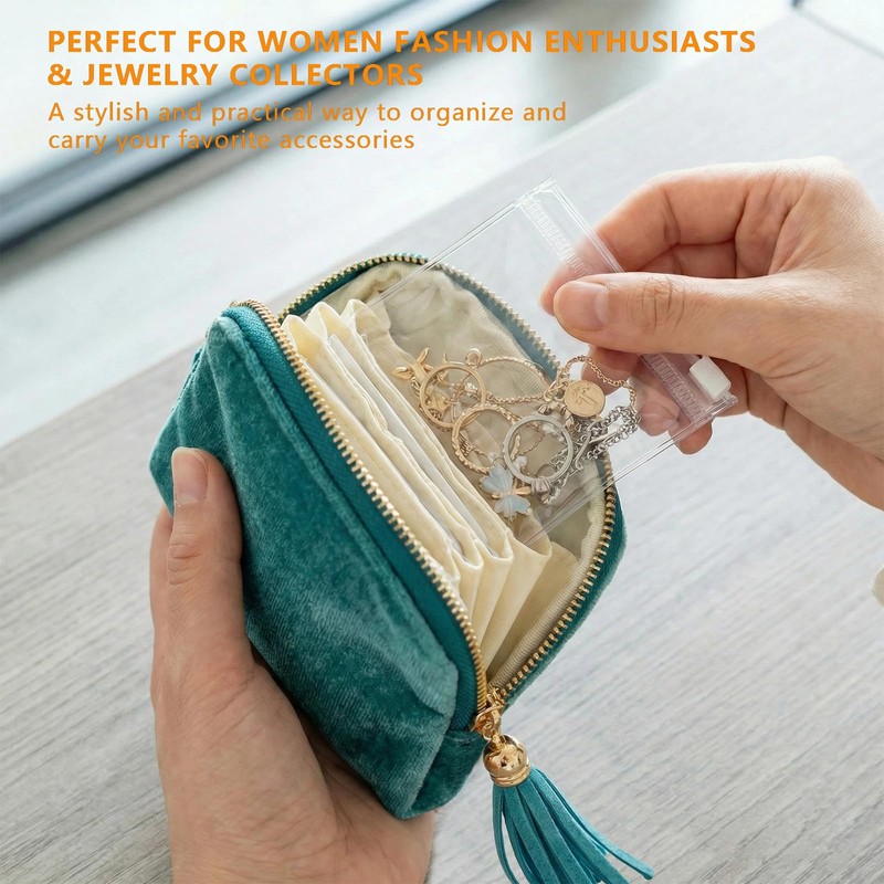 Travel Jewelry Case Organizer, 6-Layer Soft Pouch for Women