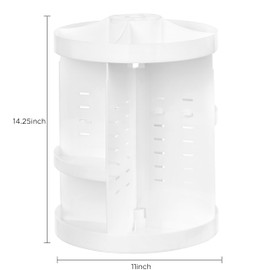 HBlife 360 Rotating Makeup Organizer Plus Size Adjustable Carousel Large Capacity Revolving Perfume Organizer Skincare Organizers Cosmetic Storage Spinning Holder for Vanity, White