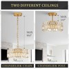CATINER Small Gold Crystal Chandeliers, Modern Semi Flush Mount Chandelier