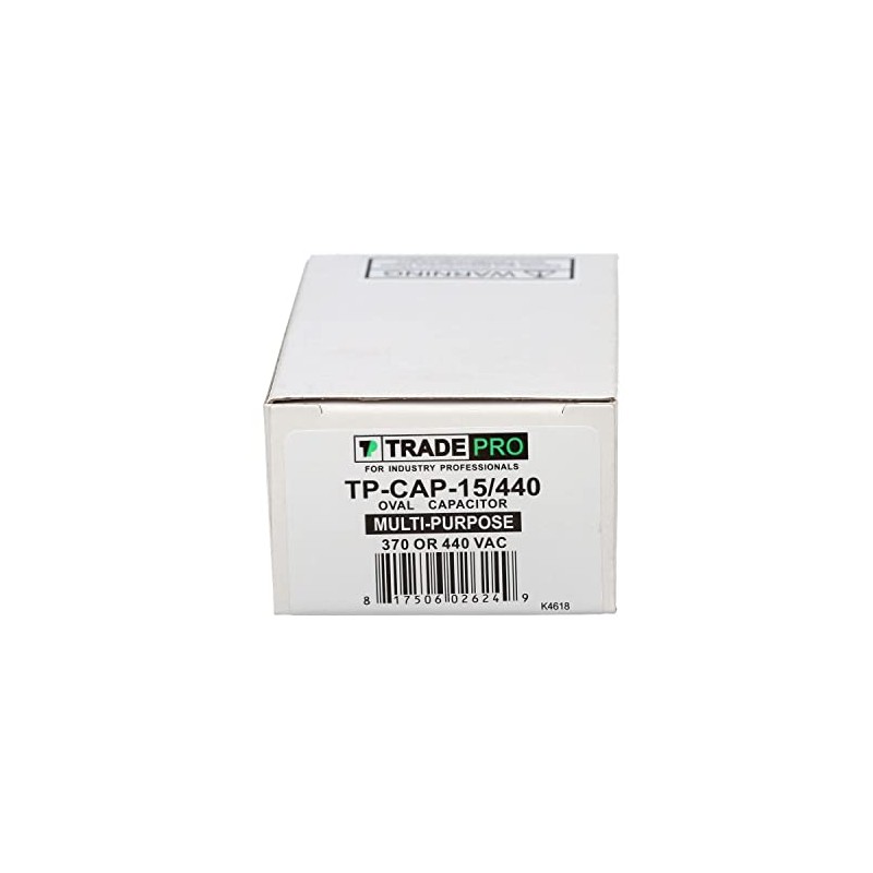 TRADEPRO (TP-CAP-15/440) 15 MFD (Microfarads) 440 Volt Oval Single Run