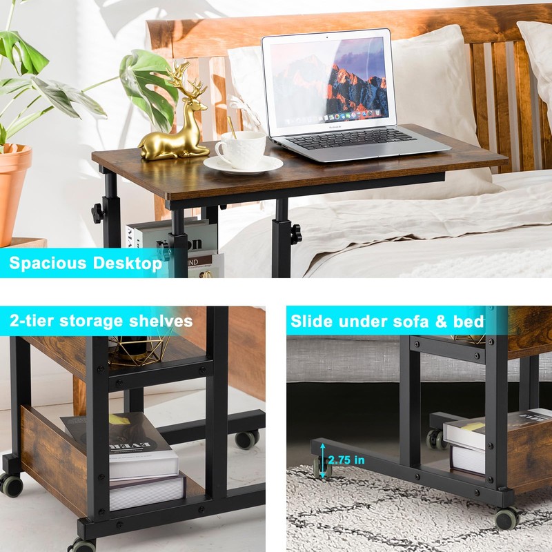 Hadulcet C Shaped Side Table Adjustable, Height Adjustable C Table