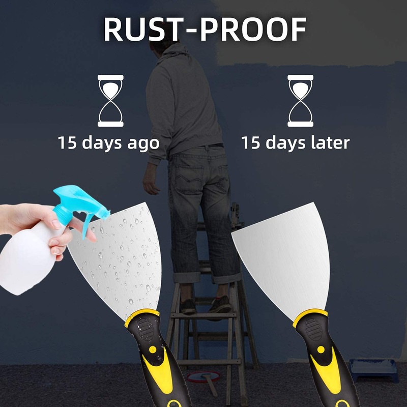 8pcs Wallpaper Scraper, BetterJonny Stainless Steel Paint Scraper Blade Scraper