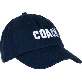 Ann Arbor T-shirt Co. Coach | Navy Blue Coaching Baseball Hat, Men & Women Team Cap - (Navy, DadHat)