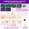 Decorably 24 Pack 6x4in Thank You Cards Assorted with Envelopes