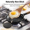 COVORM 8" Lightweight Titanium Enameled Cast Iron Skillet, Hammered Nonstick
