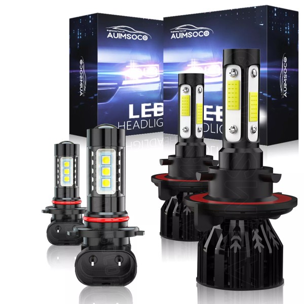 AUIMSOCO Para For 2004-2014 Ford F-150 LED Faros delanteros Hi/Lo+Kit