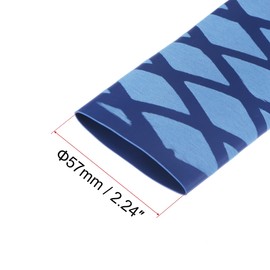 sourcing map Heat Shrink Wrap Tubing for Fishing Rod Grips Handle, 35mm Dia 57mm Flat 1.6ft 2:1 rate, Blue
