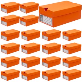 24 Pack Mini Sneaker Boxes for Party Favors 6.1 x 3.9 x 2.6 Inch Mini Shoe Gifts Boxes for Candies Cookies Snacks Sports Small Gift Case with Label for Wedding, Holiday, Birthday Party Favor (Orange)