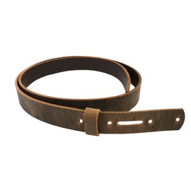 Stonestreet Leather Brown Belt Strap, Buffalo Leather Belt Replacement 50-60 Length, 8-10 oz Thick Crazy Horse Buffalo Leather Belt Blank, Pre-Punched Holes and Turn Back Just Add Hardware (1")