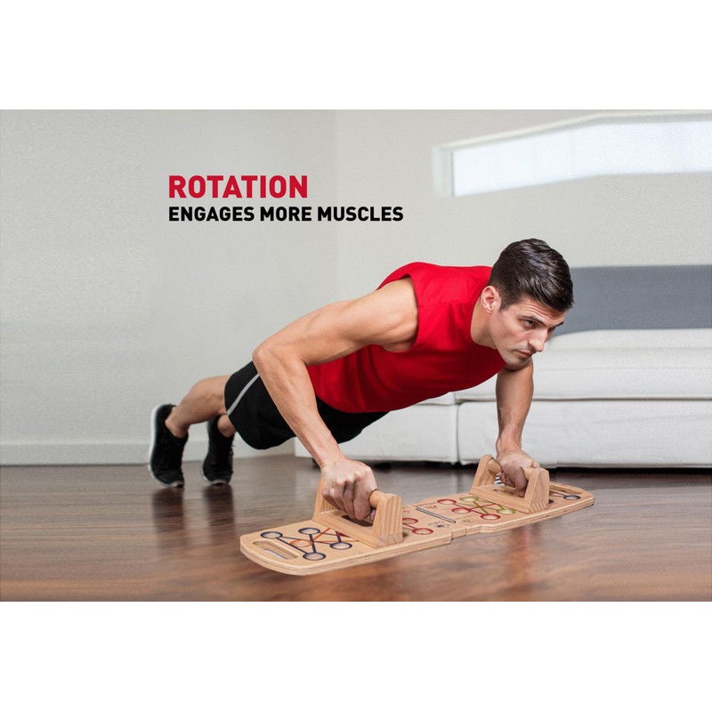 Wooden Portable Push up board, foldable fitness strength training pushup