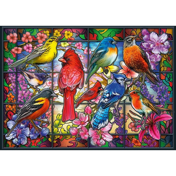 Buffalo Games - Stained Glass Songbirds - 500 Piece Jigsaw Puzzle