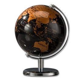 SATOMO Globe Antique Stylish Interior English Language Rotating World Map Model Desktop Decor Educational (Black Gold)