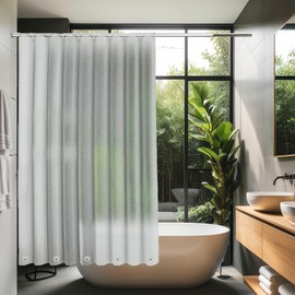 KAMEUN Shower Curtain 180 x 200 cm, Anti-Mould Shower Curtain with Weight Magnet, Washable Shower Curtains for Bathtub, Eva Shower Curtains, Bath Curtain with 12 Ring Hooks