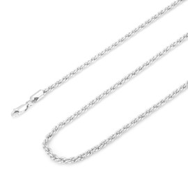 Silver Necklace for Women Men 3mm Rope Chain 925 Sterling Silver Clasp Rope Chain Silver Chain for Men 16/18/20/22/24/26/28/30 Inches(30)